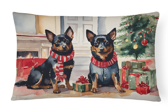 Lancashire Heeler Cozy Christmas Throw Pillow-0