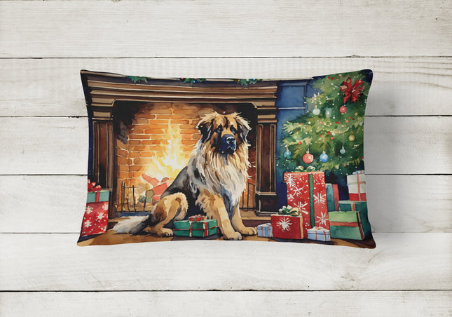 Leonberger Cozy Christmas Throw Pillow-1