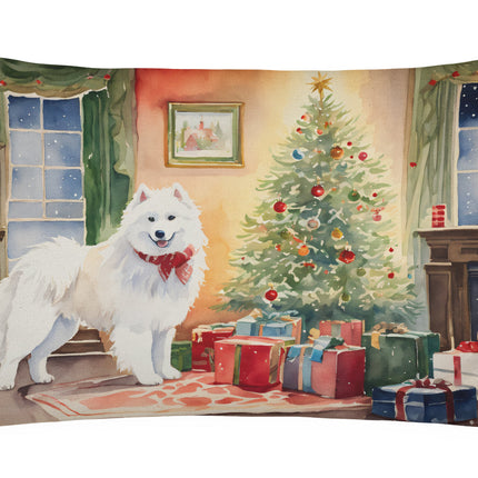 Samoyed Cozy Christmas Throw Pillow-0