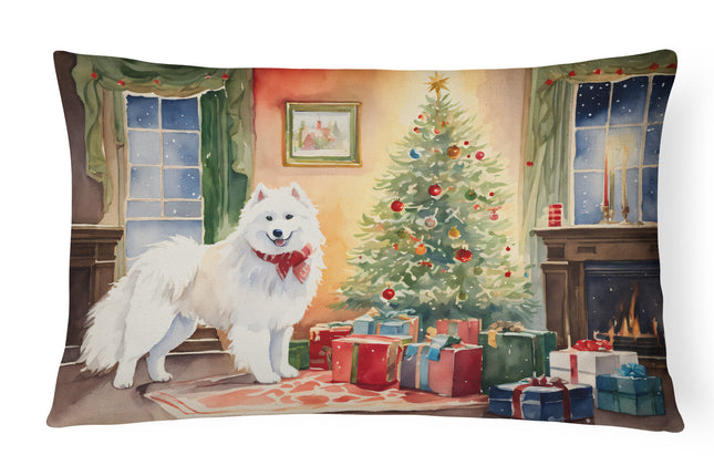 Samoyed Cozy Christmas Throw Pillow-0