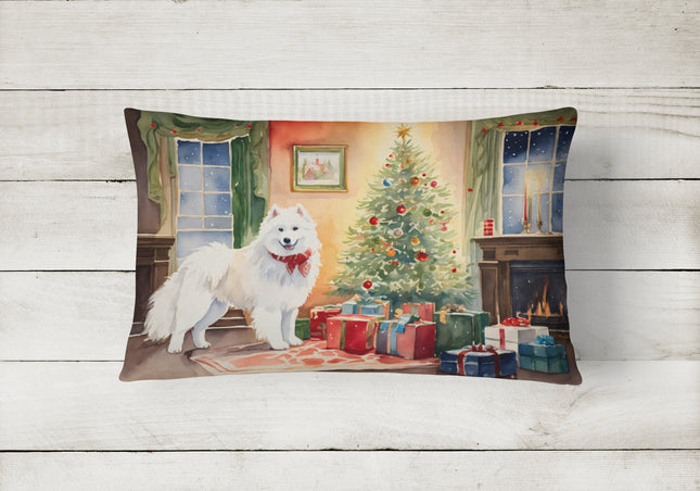 Samoyed Cozy Christmas Throw Pillow-1