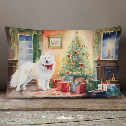 Samoyed Cozy Christmas Throw Pillow-3