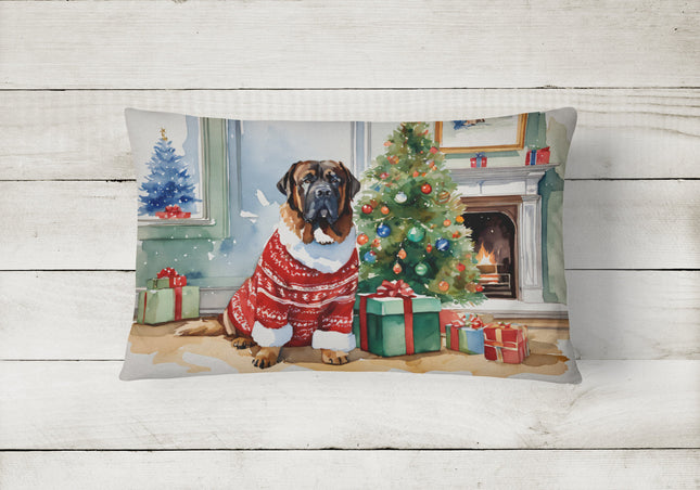 Tibetan Mastiff Cozy Christmas Throw Pillow-1
