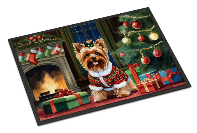 Yorkshire Terrier Cozy Christmas Doormat-0