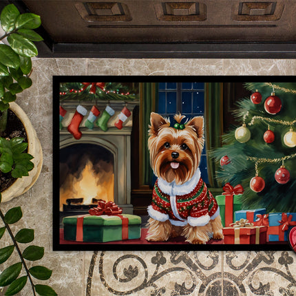 Yorkshire Terrier Cozy Christmas Doormat-2