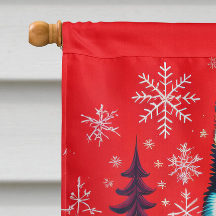 Alaskan Malamute Holiday Christmas House Flag-2
