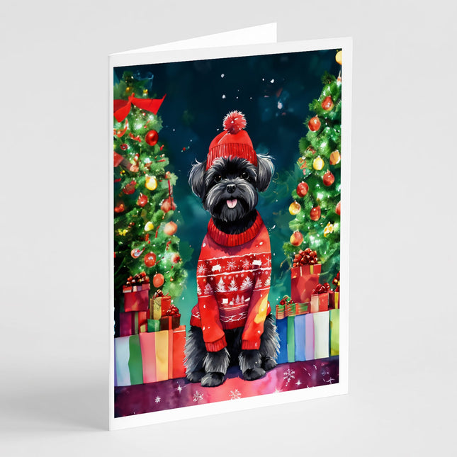 Affenpinscher Christmas Greeting Cards Pack of 8-0