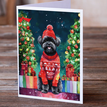 Affenpinscher Christmas Greeting Cards Pack of 8-1