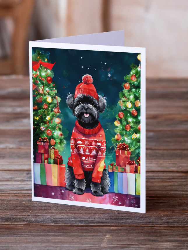 Affenpinscher Christmas Greeting Cards Pack of 8-1