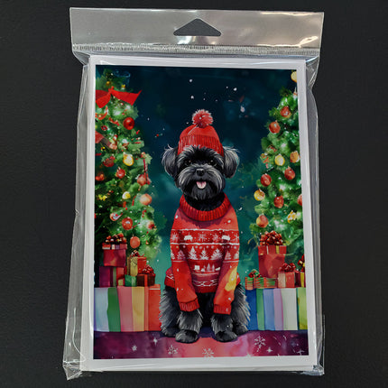Affenpinscher Christmas Greeting Cards Pack of 8-2