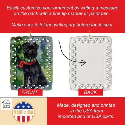 Affenpinscher Christmas Porcelain Ornament-2