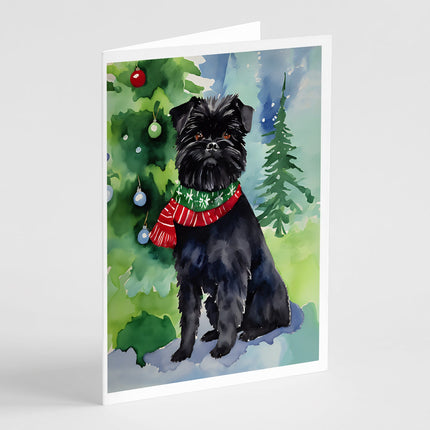 Affenpinscher Christmas Greeting Cards Pack of 8-0