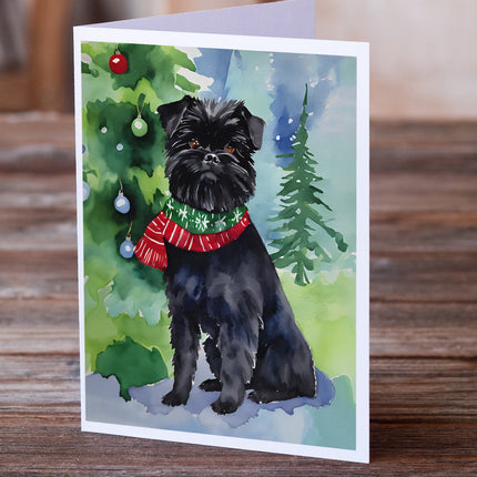 Affenpinscher Christmas Greeting Cards Pack of 8-1