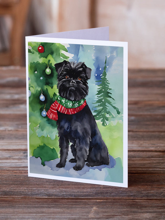 Affenpinscher Christmas Greeting Cards Pack of 8-1