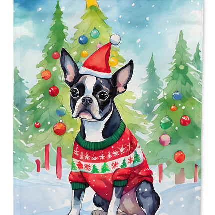 Boston Terrier Christmas Garden Flag-0