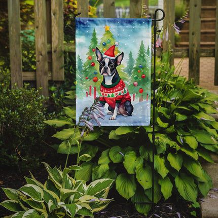 Boston Terrier Christmas Garden Flag-1