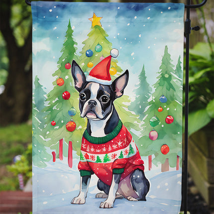 Boston Terrier Christmas Garden Flag-2