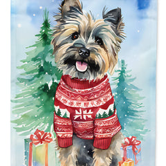 Cairn Terrier Christmas House Flag-0