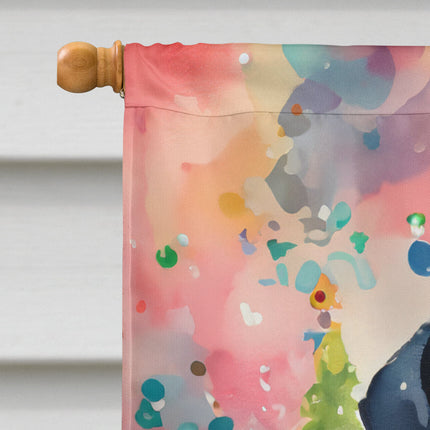 Dachshund Christmas House Flag-2