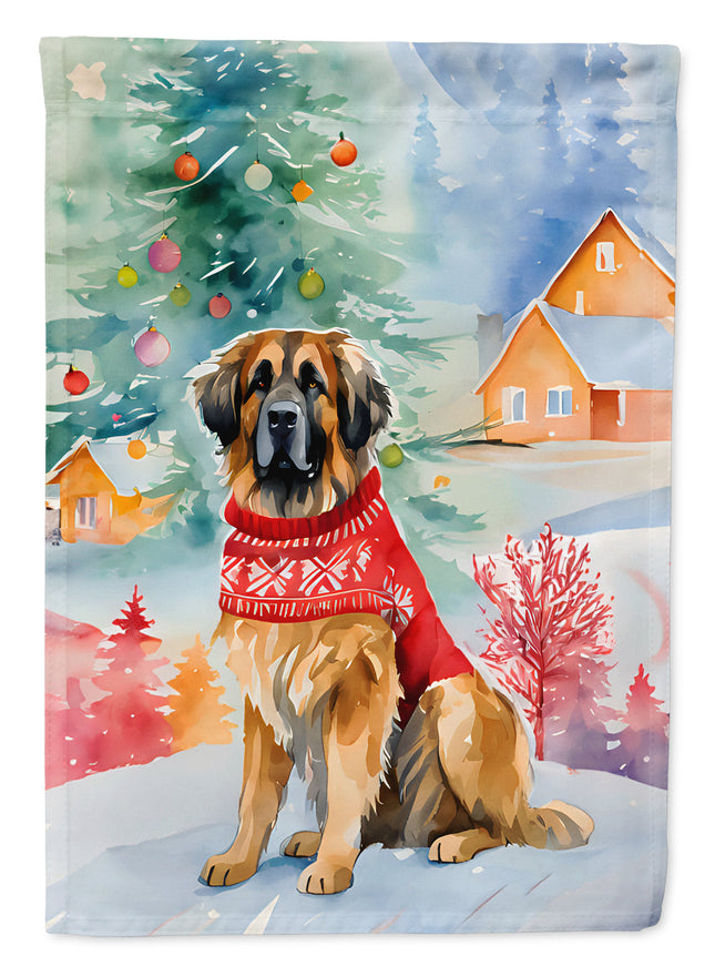 Leonberger Christmas Garden Flag-0