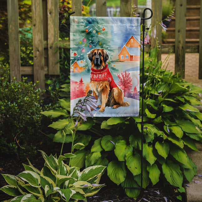 Leonberger Christmas Garden Flag-1