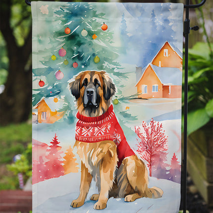 Leonberger Christmas Garden Flag-2