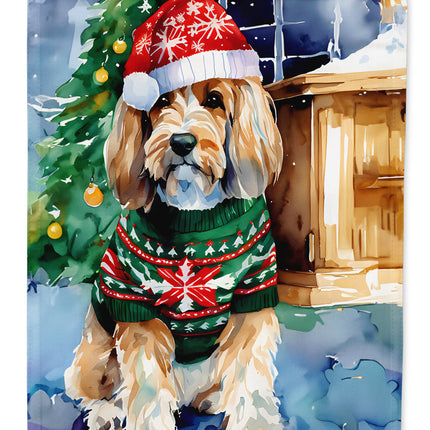 Petit Basset Griffon Vendeen Christmas House Flag-0