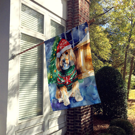 Petit Basset Griffon Vendeen Christmas House Flag-1
