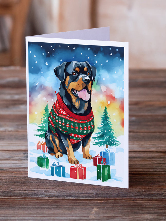 Rottweiler Christmas Greeting Cards Pack of 8-1
