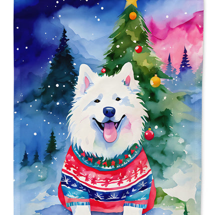 Samoyed Christmas Garden Flag-0