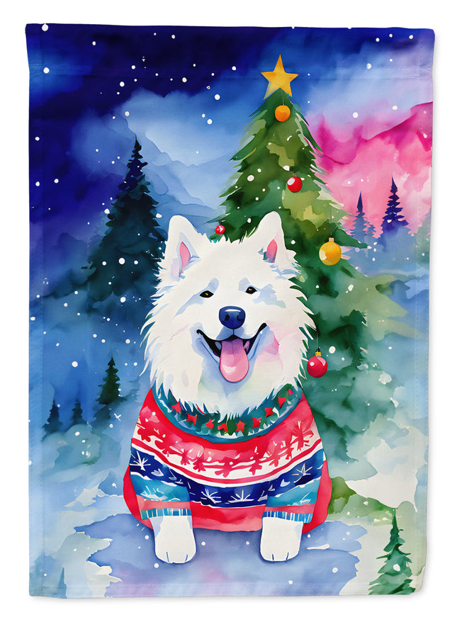 Samoyed Christmas Garden Flag-0