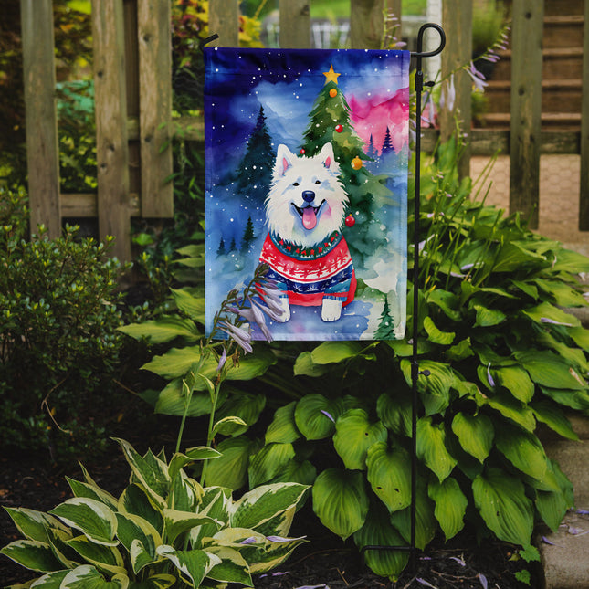 Samoyed Christmas Garden Flag-1