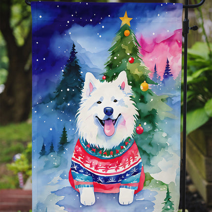Samoyed Christmas Garden Flag-2