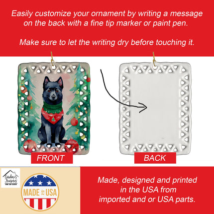 Schipperke Christmas Porcelain Ornament-2