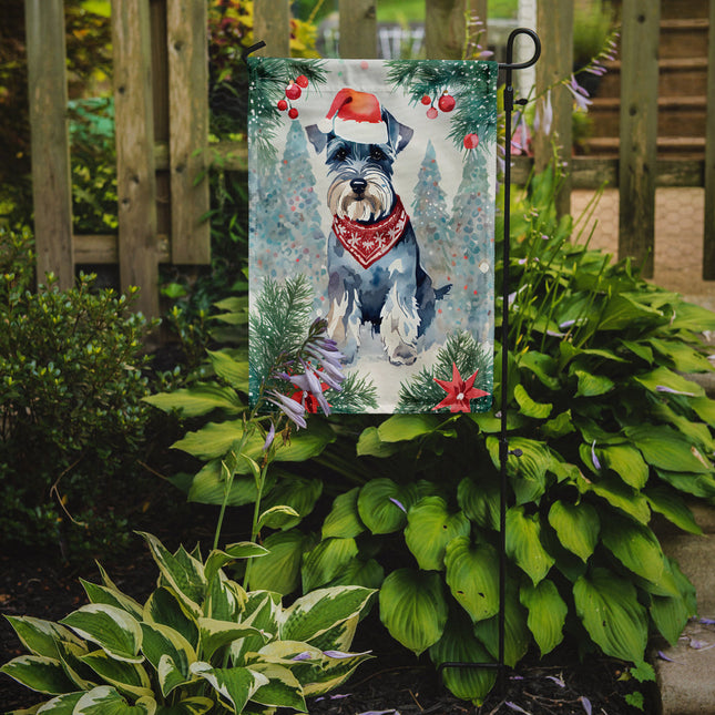 Schnauzer Christmas Garden Flag-1