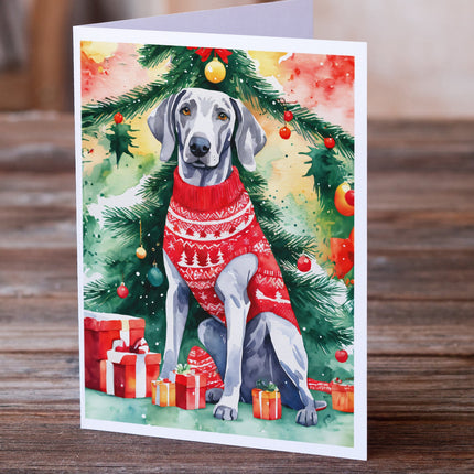 Weimaraner Christmas Greeting Cards Pack of 8-1