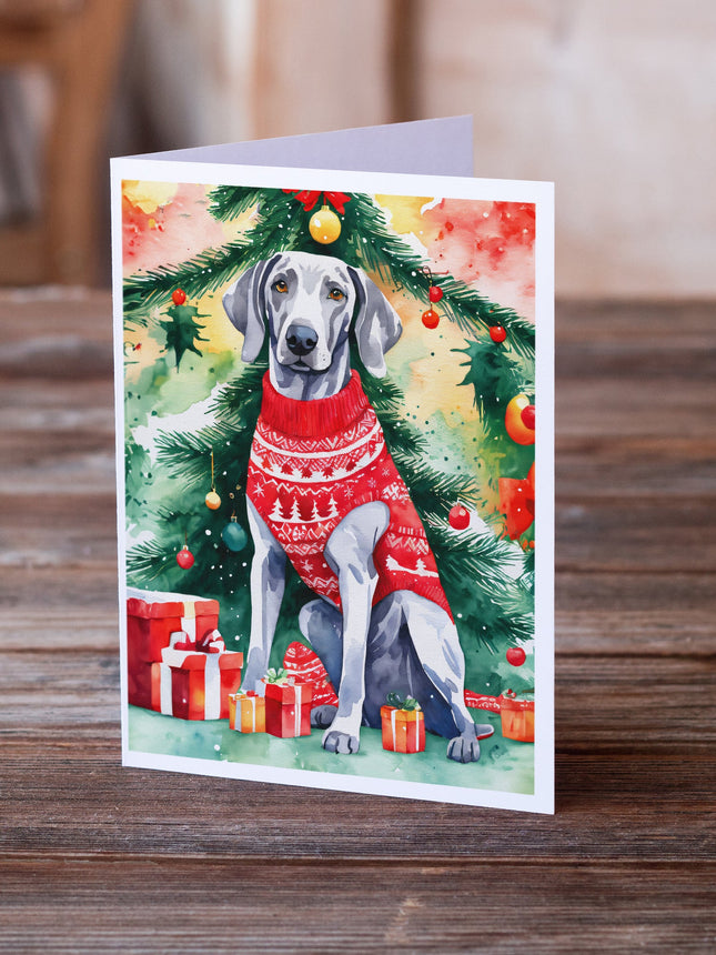 Weimaraner Christmas Greeting Cards Pack of 8-1