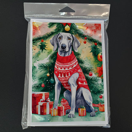 Weimaraner Christmas Greeting Cards Pack of 8-2