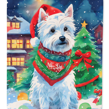 Westie Christmas House Flag-0