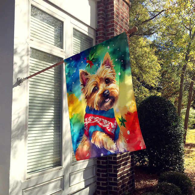 Yorkshire Terrier Yorkie Christmas House Flag-1