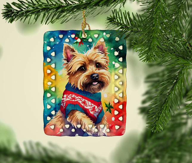 Yorkshire Terrier Yorkie Christmas Porcelain Ornament-1