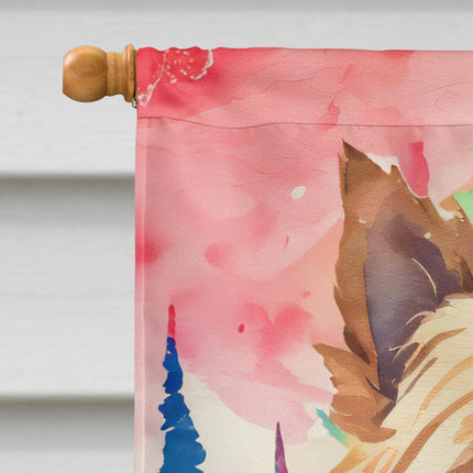 Yorkshire Terrier Yorkie Christmas House Flag-2