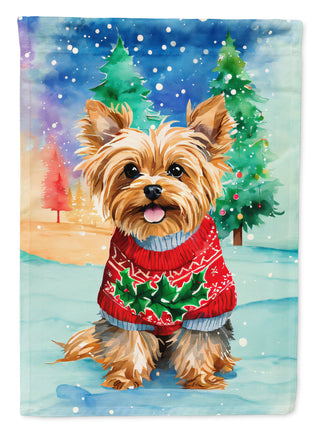 Yorkshire Terrier Yorkie Christmas House Flag-0