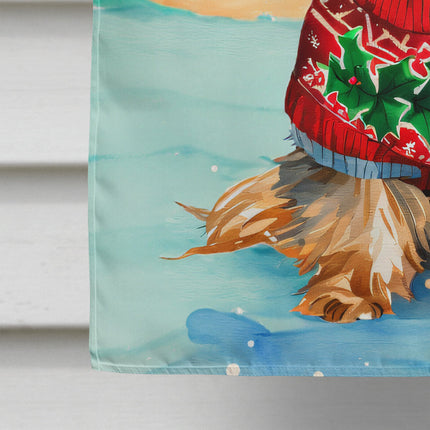 Yorkshire Terrier Yorkie Christmas House Flag-3