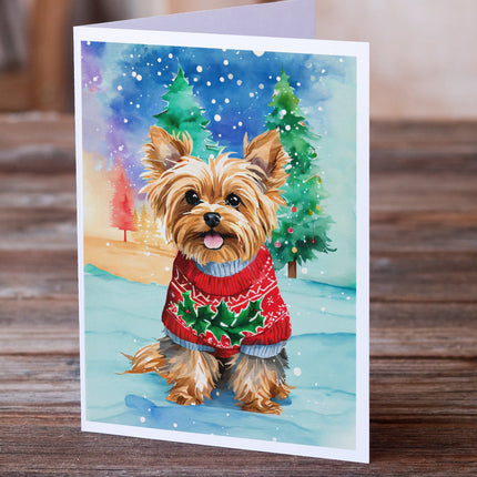 Yorkshire Terrier Yorkie Christmas Greeting Cards Pack of 8-1