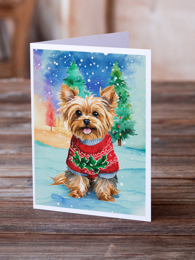 Yorkshire Terrier Yorkie Christmas Greeting Cards Pack of 8-1