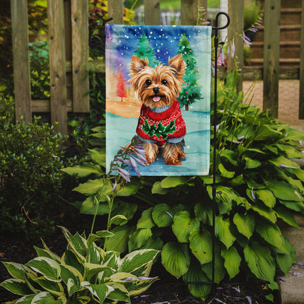 Yorkshire Terrier Yorkie Christmas Garden Flag-1