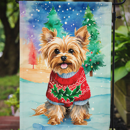 Yorkshire Terrier Yorkie Christmas Garden Flag-2