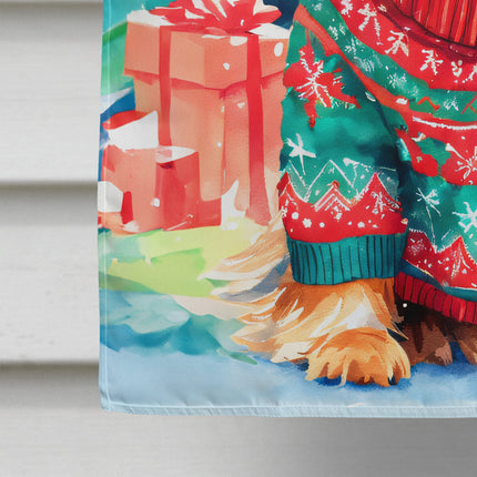 Yorkshire Terrier Yorkie Christmas House Flag-3