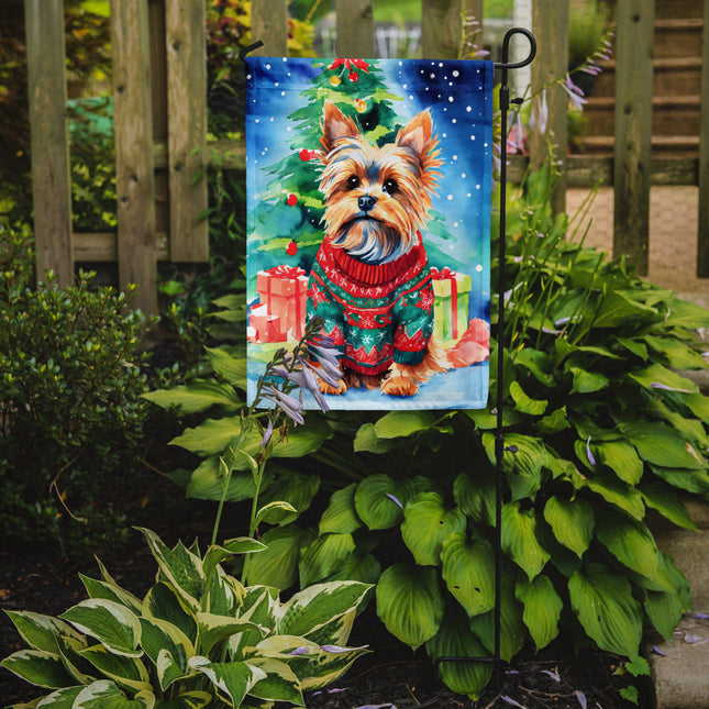 Yorkshire Terrier Yorkie Christmas Garden Flag-1